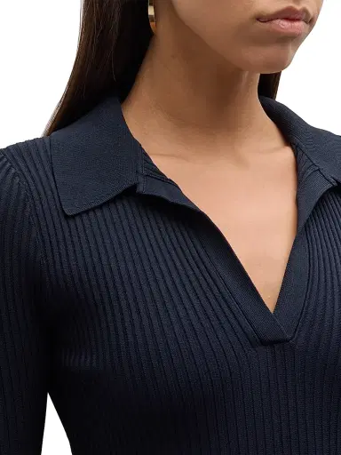 SIMKHAI Women's Patricia Ribbed Polo Minidress - Blue | Thumbnail 6 SIMKHAI Women's Patricia Ribbed Polo Minidress - Blue | Thumbnail 6