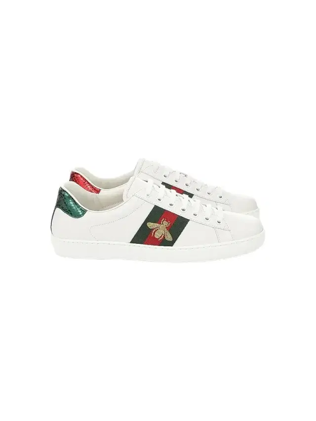 Gucci Men's New Ace Bee Embroidered Sneakers - White