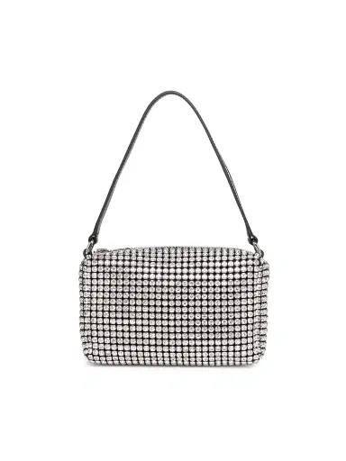 Alexander Wang Women's Heiress Rhinestone Mesh Pouch - White | Thumbnail 1 Alexander Wang Women's Heiress Rhinestone Mesh Pouch - White | Thumbnail 1