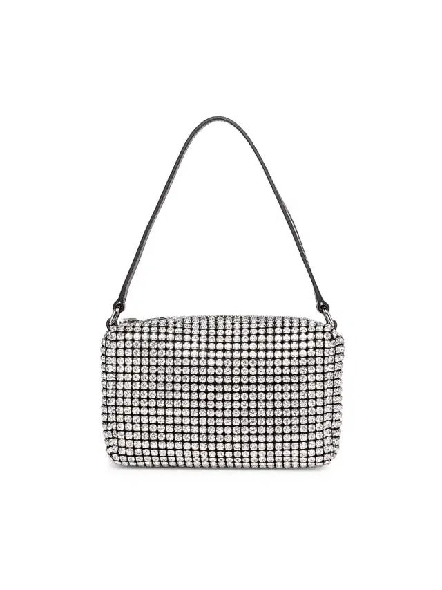 Women's  Heiress Rhinestone Mesh Pouch - White