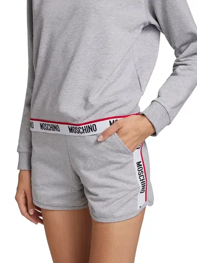 MOSCHINO Women's Core Logo-Hem Crewneck Sweatshirt - Grey - Size Small | Thumbnail 6