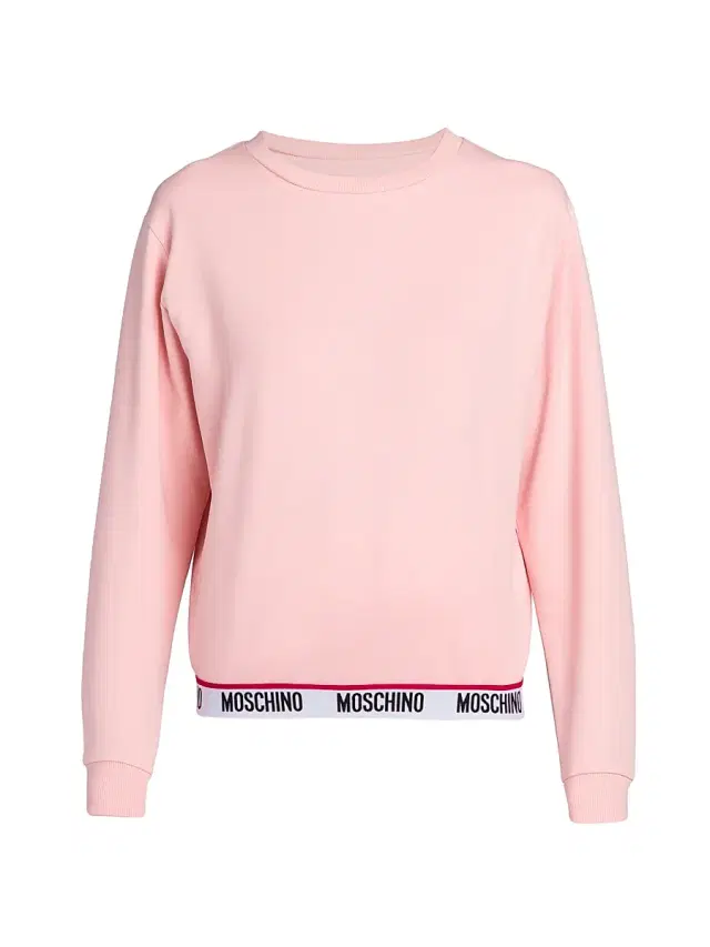 Moschino Women's Cotton-Blend Logo Sweatshirt - Pink