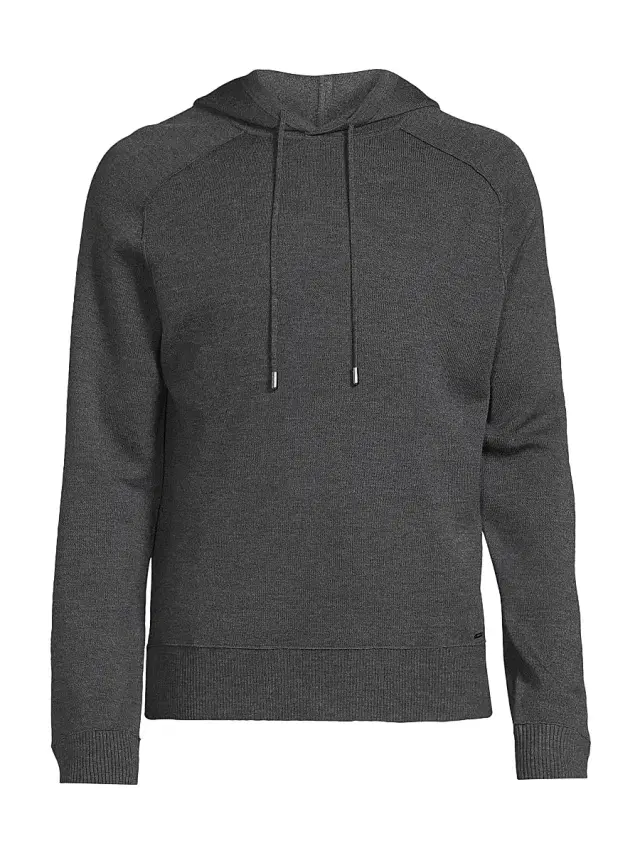 Men's Eric Wool Hoodie - Charcoal Melange