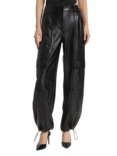 Simkhai Women's Sofia Vegan Leather Cargo Pants | Thumbnail 3 Simkhai Women's Sofia Vegan Leather Cargo Pants | Thumbnail 3