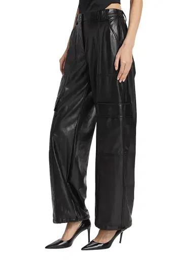 Simkhai Women's Sofia Vegan Leather Cargo Pants | Thumbnail 4 Simkhai Women's Sofia Vegan Leather Cargo Pants | Thumbnail 4