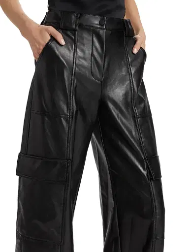 Simkhai Women's Sofia Vegan Leather Cargo Pants | Thumbnail 6 Simkhai Women's Sofia Vegan Leather Cargo Pants | Thumbnail 6