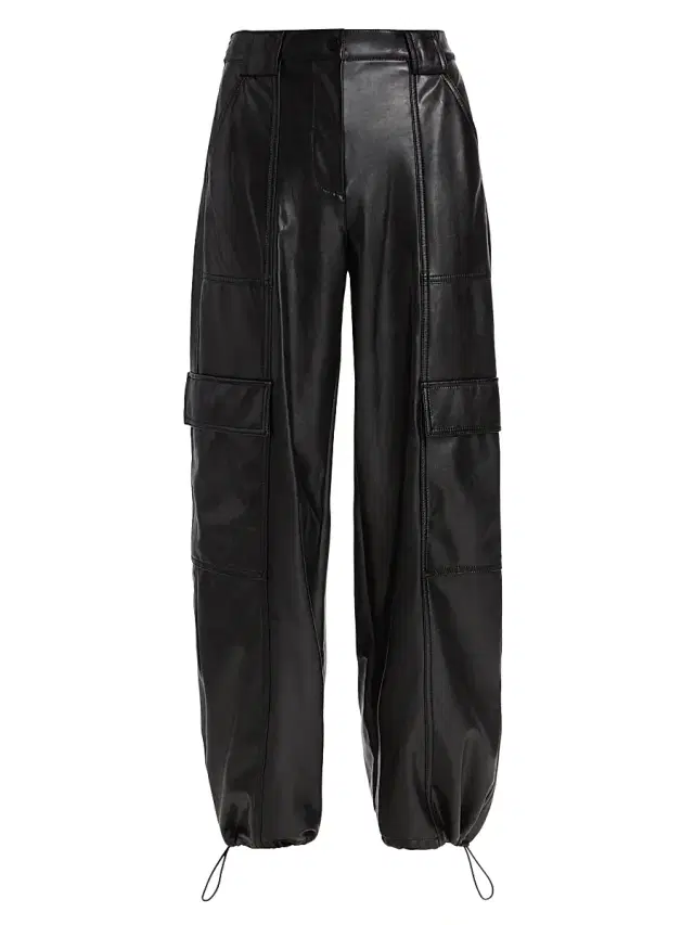 SIMKHAI Women's Sofia Vegan Leather Cargo Pants - Black