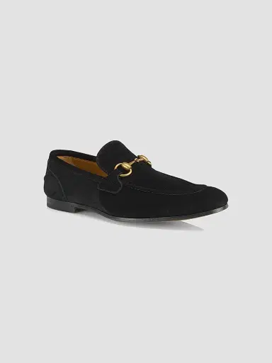 Gucci Men's Suede Horsebit Loafers - Black - Size 7 | Thumbnail 2 Gucci Men's Suede Horsebit Loafers - Black - Size 7 | Thumbnail 2