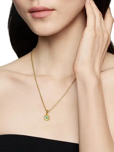 David Yurman Women's Evil Eye Amulet in 18K Yellow Gold - Emerald | Thumbnail 7