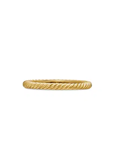 David Yurman Women's Cable Collectibles Stack Ring in 18K Yellow Gold, 2mm - Yellow Gold | Thumbnail 1 David Yurman Women's Cable Collectibles Stack Ring in 18K Yellow Gold, 2mm - Yellow Gold | Thumbnail 1