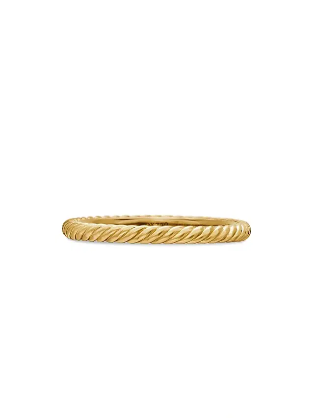 Women's Cable Collectibles Stack Ring in 18K Yellow Gold, 2mm - Yellow Gold