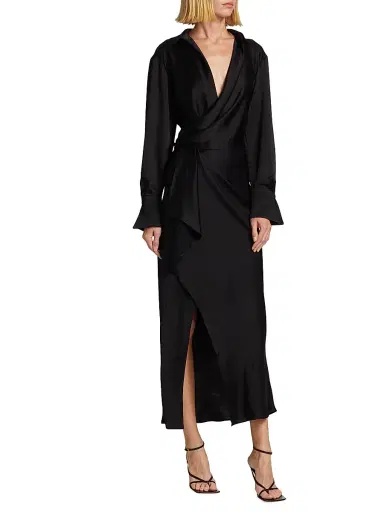 Simkhai Women's Talita Draped Front Maxi Dress - Black - Size 8 | Thumbnail 2