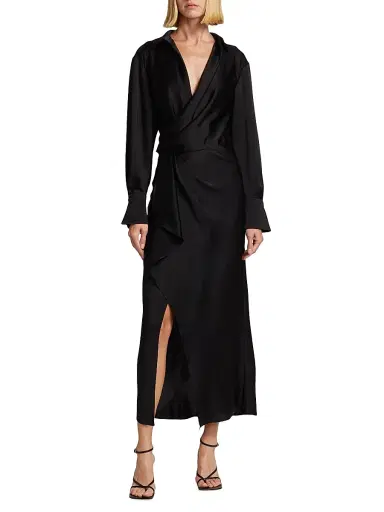 Simkhai Women's Talita Draped Front Maxi Dress - Black - Size 8 | Thumbnail 3