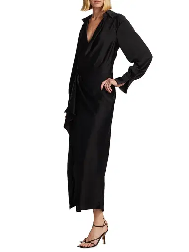 Simkhai Women's Talita Draped Front Maxi Dress - Black - Size 8 | Thumbnail 4
