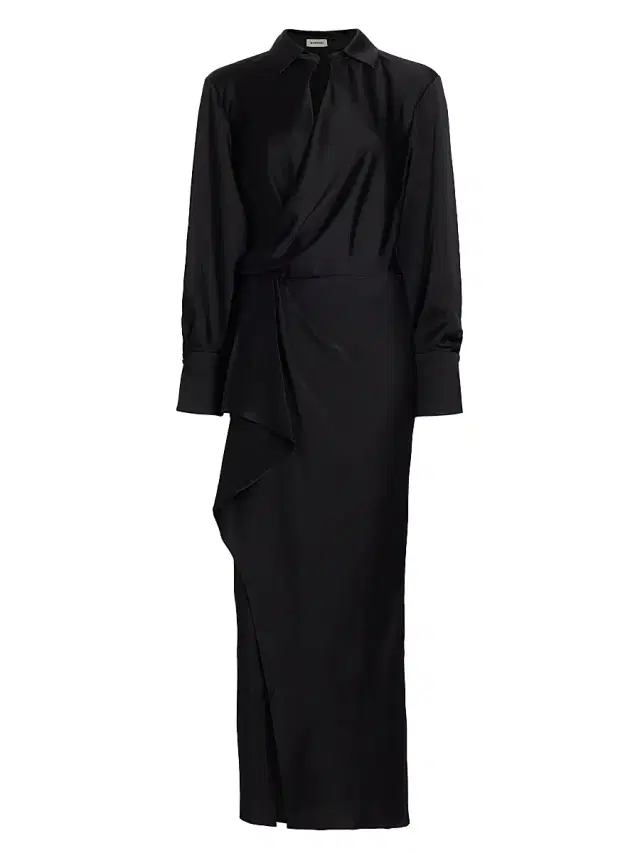Women's Talita Draped Front Maxi Dress - Black