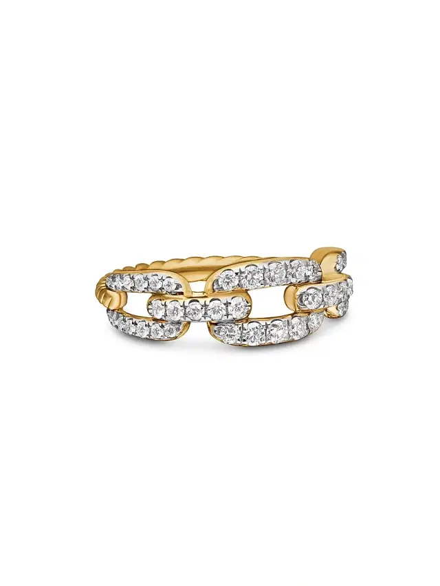 Women's Stax Chain Link Ring in 18K Yellow Gold - Yellow Gold