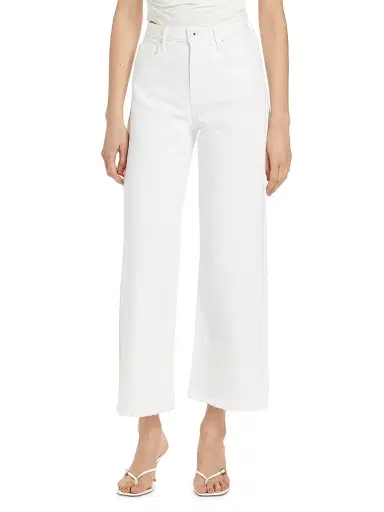 Simkhai Women's Jude Wide-Leg Crop Jeans - Distressed White - Size 30 | Thumbnail 3