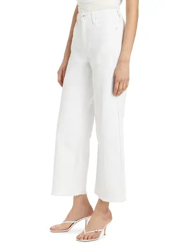 Simkhai Women's Jude Wide-Leg Crop Jeans - Distressed White - Size 30 | Thumbnail 4
