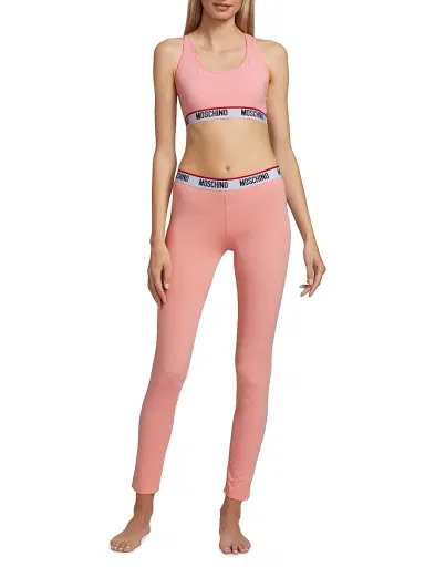 MOSCHINO Women's Core Logo-Hem Sports Bra | Thumbnail 2 MOSCHINO Women's Core Logo-Hem Sports Bra | Thumbnail 2