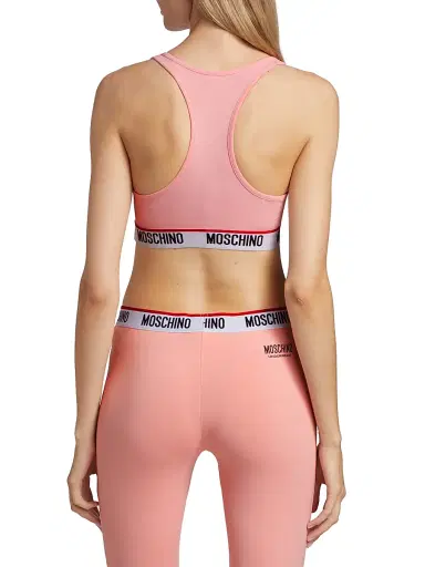 MOSCHINO Women's Core Logo-Hem Sports Bra | Thumbnail 4 MOSCHINO Women's Core Logo-Hem Sports Bra | Thumbnail 4