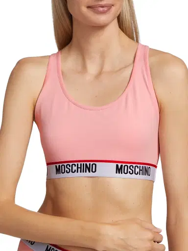 MOSCHINO Women's Core Logo-Hem Sports Bra | Thumbnail 5 MOSCHINO Women's Core Logo-Hem Sports Bra | Thumbnail 5