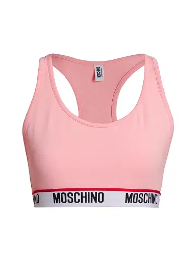 MOSCHINO Women's Core Logo-Hem Sports Bra | Thumbnail 1 MOSCHINO Women's Core Logo-Hem Sports Bra | Thumbnail 1