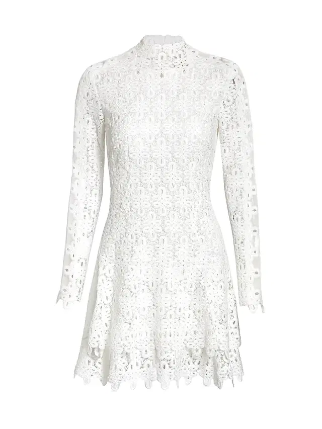 Women's Guipure Lace Dress - White