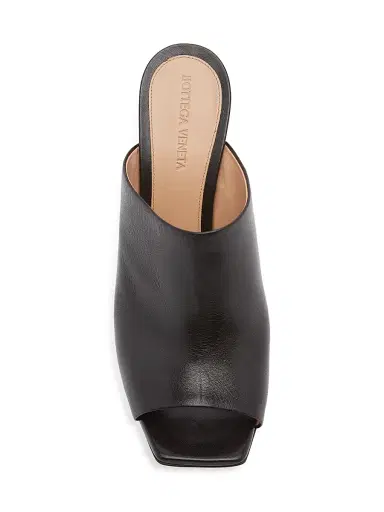 Bottega Veneta Women's 90MM Knot Metal-Heel Leather Sandals - Black | Thumbnail 5