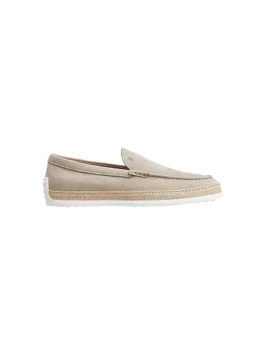 Tod's Men's Pantofola Leather & Raffia Loafers | Thumbnail 1