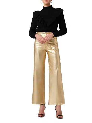 Joe's Jeans Women's The Mia Metallic Ankle Jeans - Gold Foil - Size 23 | Thumbnail 2