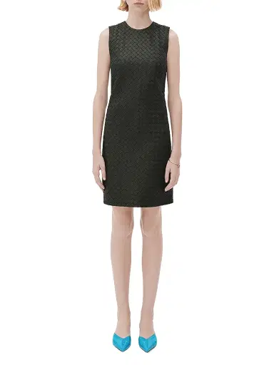 Bottega Veneta Women's Intrecciato Leather Sheath Dress - Dark Green - Size 8 | Thumbnail 2