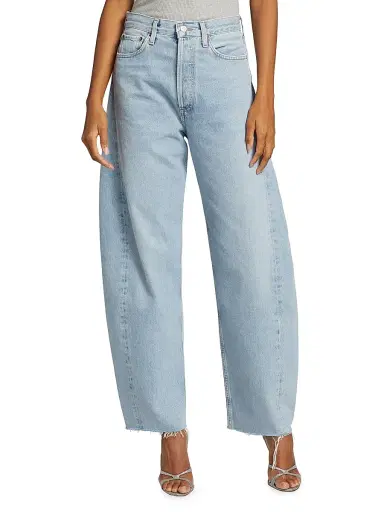 AGOLDE Women's Luna Raw Wide-Leg Jeans - Void Light Indigo | Thumbnail 3