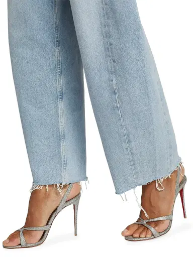 AGOLDE Women's Luna Raw Wide-Leg Jeans - Void Light Indigo | Thumbnail 6