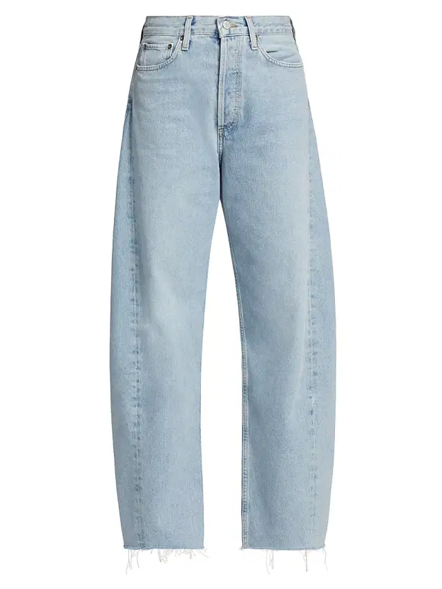 AGOLDE Women's Luna Raw Wide-Leg Jeans - Void Light Indigo