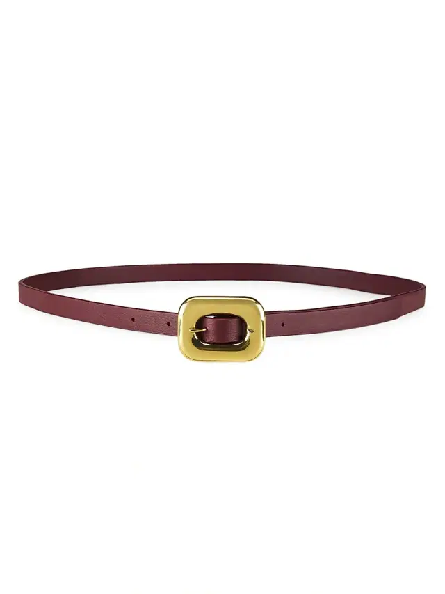 Women's Slim Leather Belt - Burgundy
