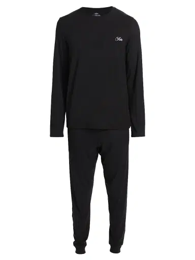 Saks Fifth Avenue Men's COLLECTION Logo Stretch Pajamas - Moonless Night - Size XS | Thumbnail 1