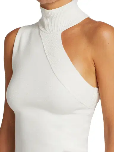 ALICE + OLIVIA Women's Kiki Multi-Stitch Cutout Tank Top - White | Thumbnail 6