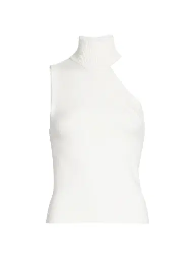 ALICE + OLIVIA Women's Kiki Multi-Stitch Cutout Tank Top - White | Thumbnail 1