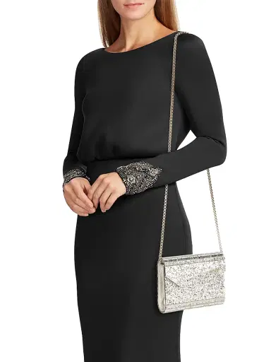 Jimmy Choo Women's Coarse Glitter Candy Chain Wallet - Champagne | Thumbnail 2 Jimmy Choo Women's Coarse Glitter Candy Chain Wallet - Champagne | Thumbnail 2