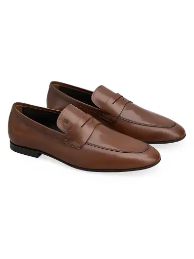 Tod's Men's Mocassino Cuoio Leather Penny Loafers - Teak | Thumbnail 2
