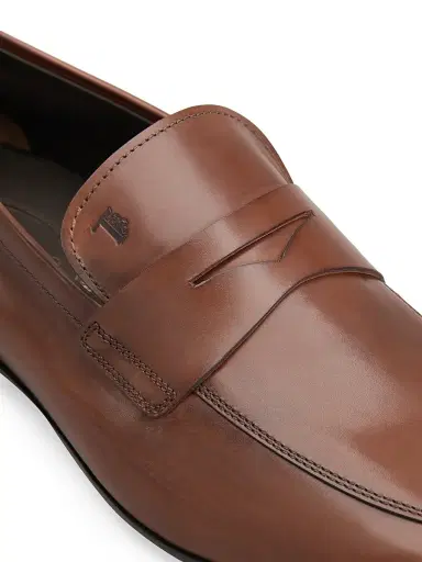 Tod's Men's Mocassino Cuoio Leather Penny Loafers - Teak | Thumbnail 5