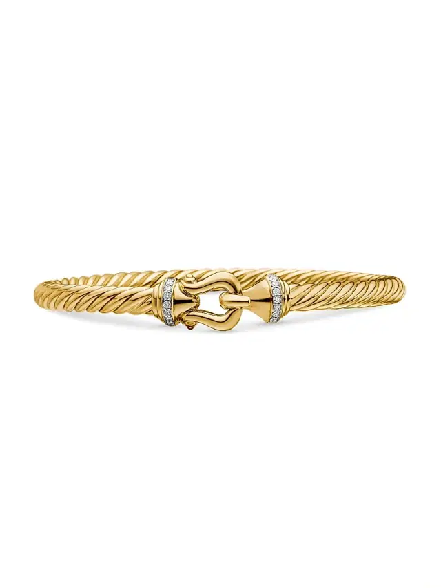 Women's Buckle Cablespira Bracelet in 18K Yellow Gold - Yellow Gold
