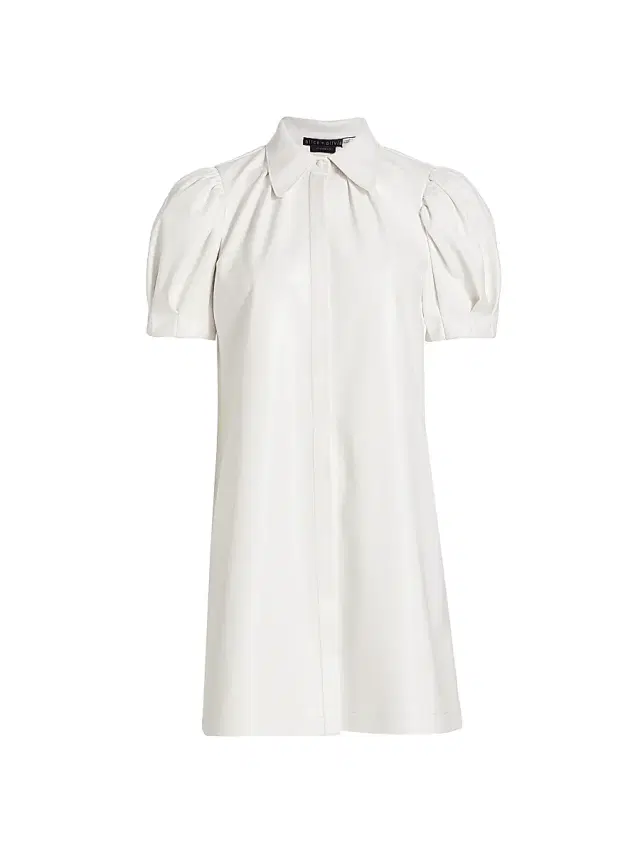 ALICE + OLIVIA Women's Jem Faux Leather Shirtdress - Off White