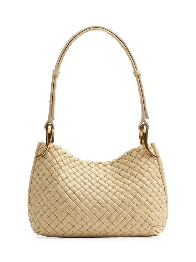 Bottega Veneta Women's Padded Intreccio Leather Shoulder Bag - Porridge Gold | Thumbnail 2 Bottega Veneta Women's Padded Intreccio Leather Shoulder Bag - Porridge Gold | Thumbnail 2