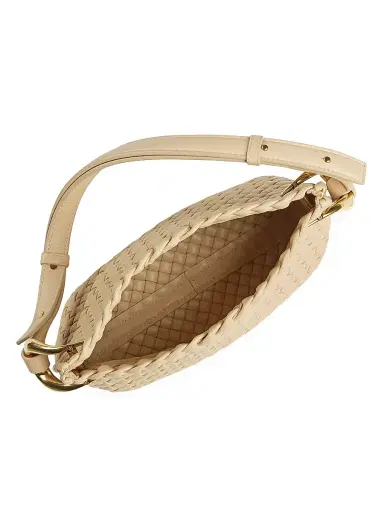 Bottega Veneta Women's Padded Intreccio Leather Shoulder Bag - Porridge Gold | Thumbnail 4 Bottega Veneta Women's Padded Intreccio Leather Shoulder Bag - Porridge Gold | Thumbnail 4