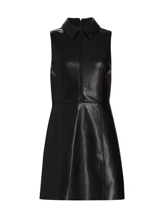 ALICE + OLIVIA Women's Ellis Zip-Front Vegan Leather Minidress - Black