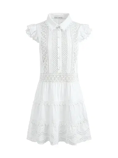 ALICE + OLIVIA Women's Meeko Cotton Mini Shirtdress - White | Thumbnail 1