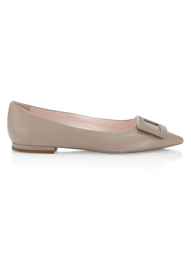 Women's Gommettine Leather Flats - Cement Grey