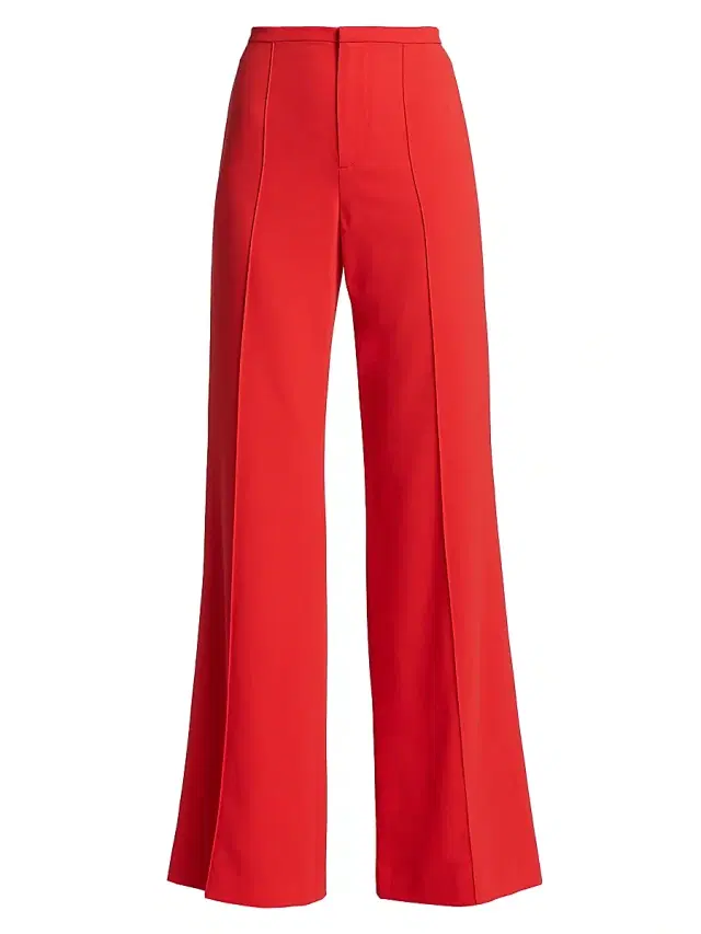 ALICE + OLIVIA Women's Dylan High-Waisted Wide-Leg Pants - Bright Poppy