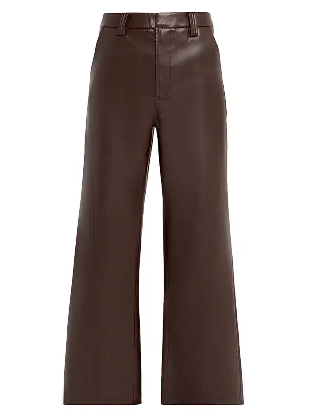 Women's  by Dani Michelle Mia Faux Leather Crop Pants - Coffee Bean